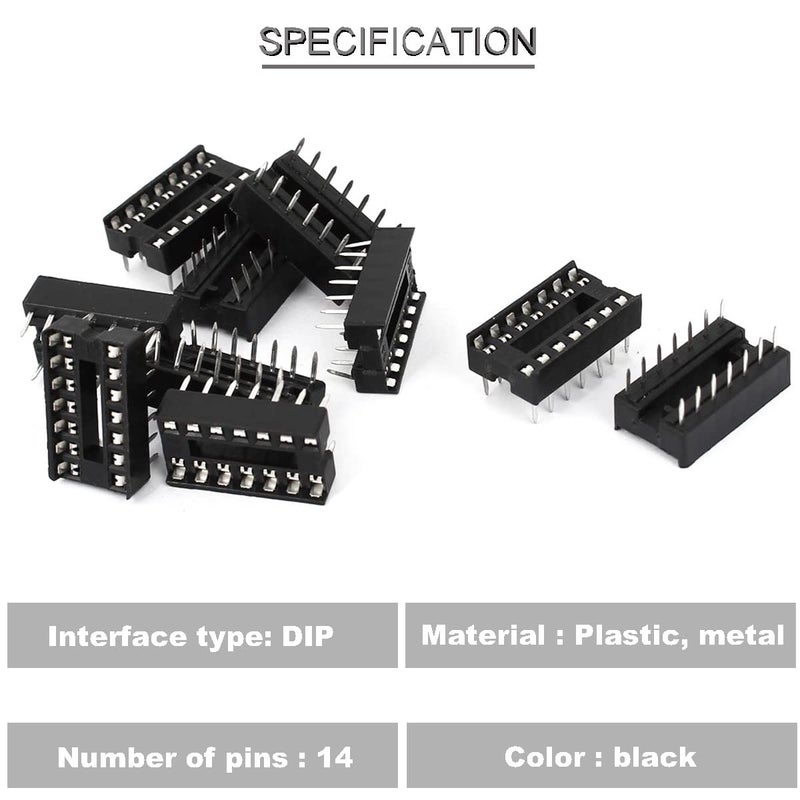 DKARDU 50pcs 14-Pin DIP IC Socket, Black, Easy to Install with Tin Wire Pen for Electronics Experiment DIY - Image 5